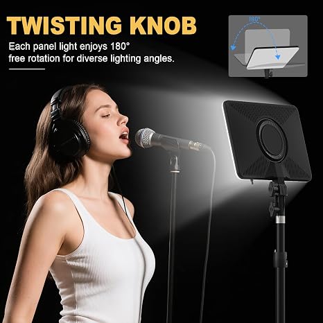 Tanjahopp 30W LED Studio Light with Tripod – 3700 Lux Photography & Video Lighting Kit for Streaming, Vlogging, Gaming & Podcasting